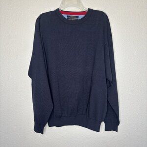 Tommy Hilfiger GOLF Men Jumper Knit Casual Blue Cotton Pullover Size L